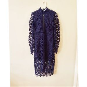 Bardot Alberta long sleeve navy lace dress - new with tags!